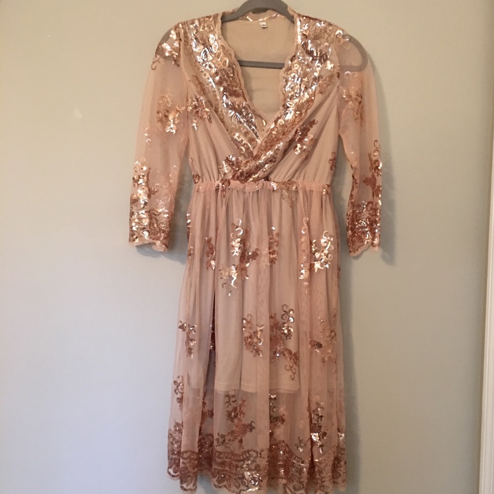 Champagne and Gold Party Dress